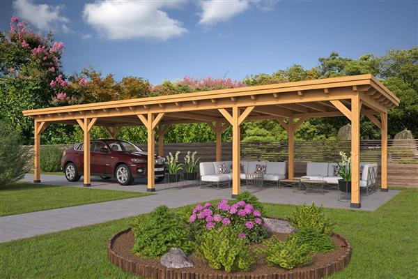 Grote foto overkapping plat dak odense xl type 9 tuin en terras tuinhuisjes en blokhutten