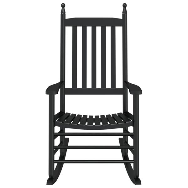 Grote foto vidaxl schommelstoel met gebogen zitting massief populierenhout zwart tuin en terras tuinmeubelen