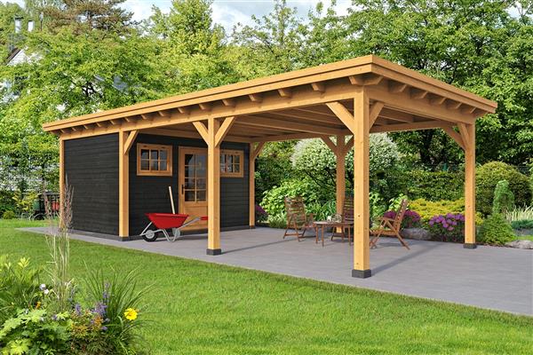 Grote foto overkapping plat dak odense xl type 8 tuin en terras tuinhuisjes en blokhutten