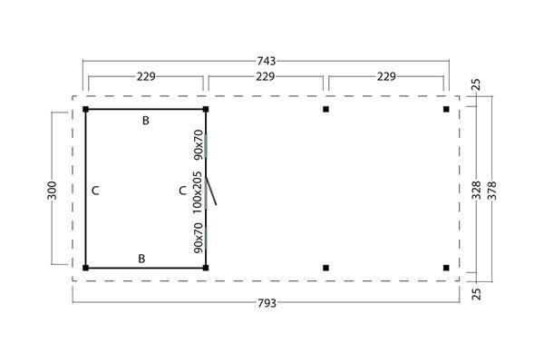 Grote foto overkapping plat dak odense xl type 8 tuin en terras tuinhuisjes en blokhutten