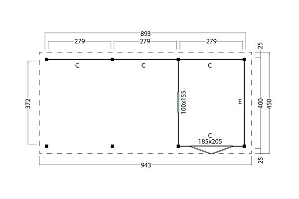 Grote foto overkapping plat dak odense xxl type 7 tuin en terras tuinhuisjes en blokhutten