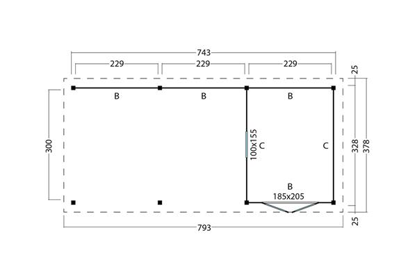 Grote foto overkapping plat dak odense xl type 7 tuin en terras tuinhuisjes en blokhutten
