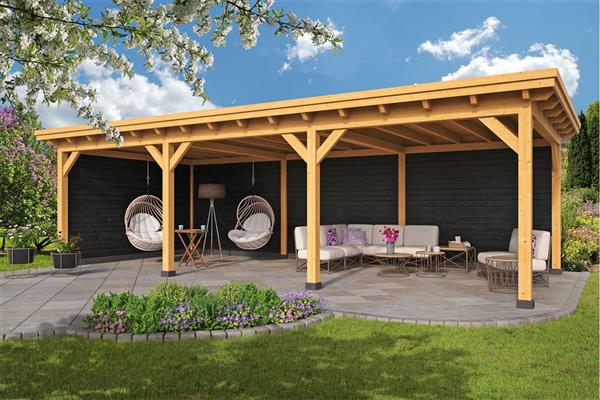 Grote foto overkapping plat dak odense xxl type 6 tuin en terras tuinhuisjes en blokhutten