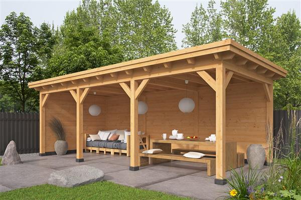 Grote foto overkapping plat dak odense xl type 6 tuin en terras tuinhuisjes en blokhutten