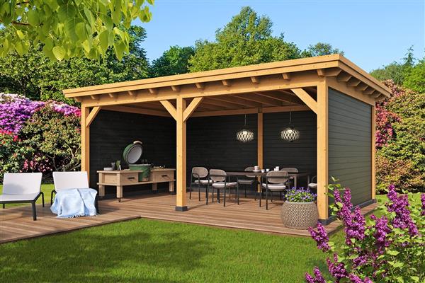 Grote foto overkapping plat dak odense xl type 4 tuin en terras tuinhuisjes en blokhutten