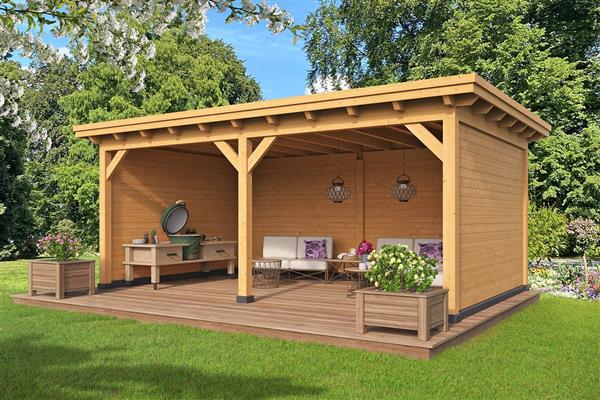 Grote foto overkapping plat dak odense xl type 4 tuin en terras tuinhuisjes en blokhutten