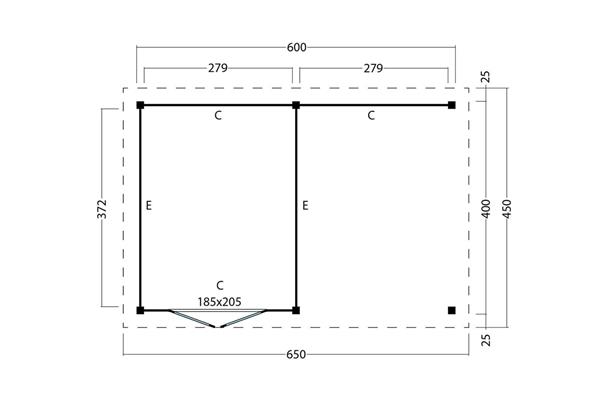Grote foto overkapping plat dak odense xxl type 3 tuin en terras tuinhuisjes en blokhutten