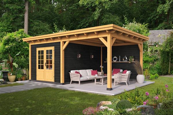 Grote foto overkapping plat dak odense xl type 3 tuin en terras tuinhuisjes en blokhutten