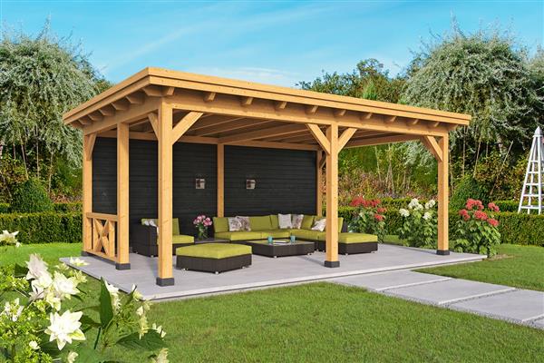 Grote foto overkapping plat dak odense xxl type 2 tuin en terras tuinhuisjes en blokhutten