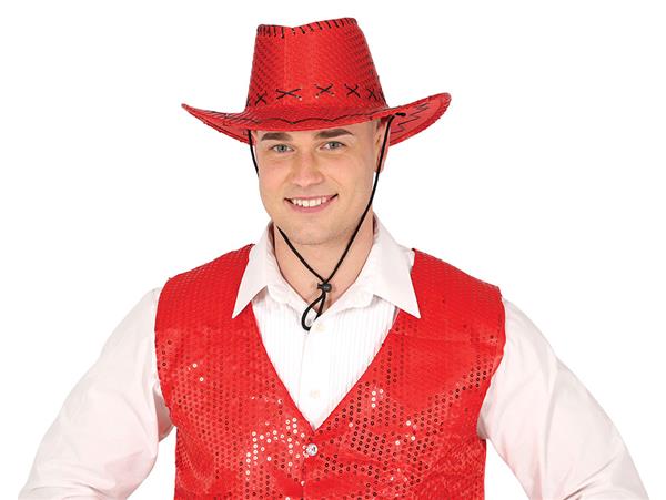Grote foto cowboy hoed rood pailleten verzamelen overige verzamelingen