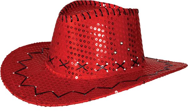 Grote foto cowboy hoed rood pailleten verzamelen overige verzamelingen
