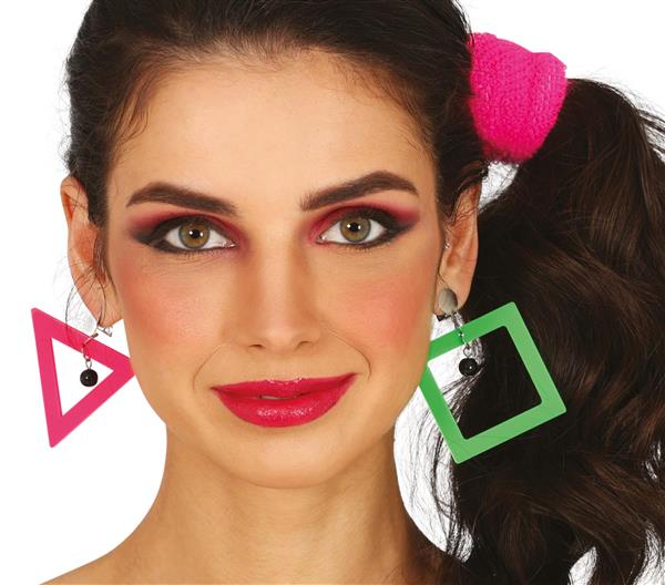 Grote foto neon 80s oorbellen groen roze verzamelen overige verzamelingen