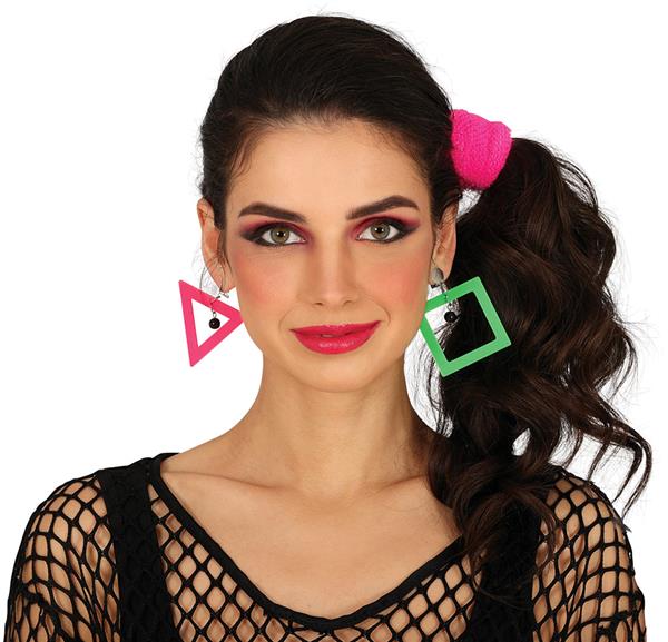 Grote foto neon 80s oorbellen groen roze verzamelen overige verzamelingen