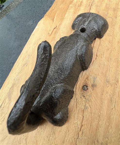 Grote foto kapstokhaak hond met staart als haak gietijzer lh229a huis en inrichting woningdecoratie