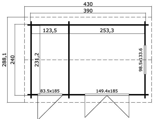 Grote foto tuinhuis blokhut wrexham 1 380x240 cm tuin en terras tuinhuisjes en blokhutten