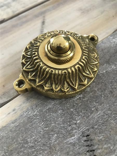 Grote foto deurbel in glanzend messing bel in art nouveau eeuwwisseling bel doe het zelf en verbouw materialen en producten