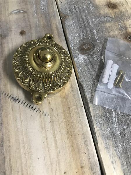 Grote foto deurbel in glanzend messing bel in art nouveau eeuwwisseling bel doe het zelf en verbouw materialen en producten
