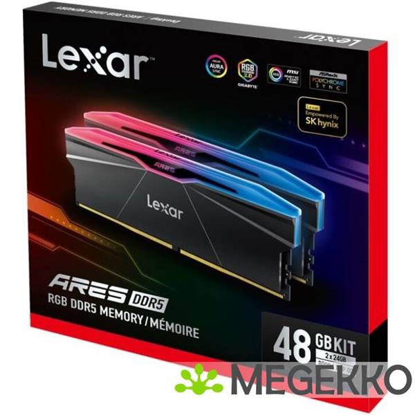 Grote foto lexar ddr5 ares rgb 2x24gb 7600 computers en software harde schijven