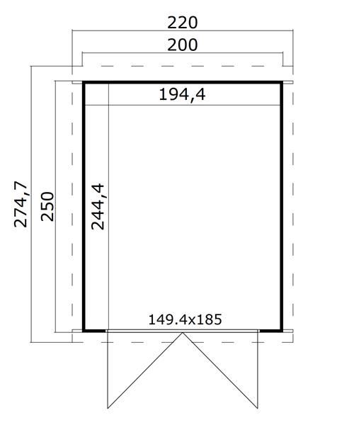 Grote foto tuinhuis blokhut sara 200x250x211 cm tuin en terras tuinhuisjes en blokhutten