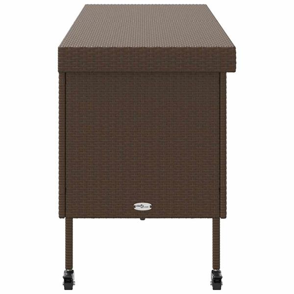 Grote foto vidaxl tuinbox met wielen 160x55x75 cm poly rattan bruin tuin en terras overige tuin en terras