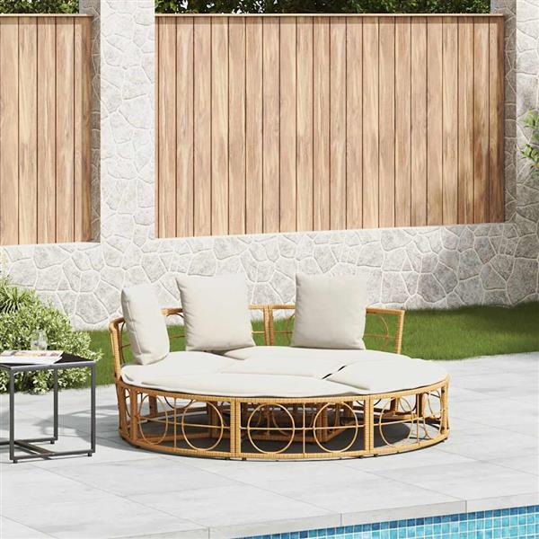 Grote foto vidaxl loungebed voor buiten zonder luifel poly rattan tuin en terras tuinmeubelen