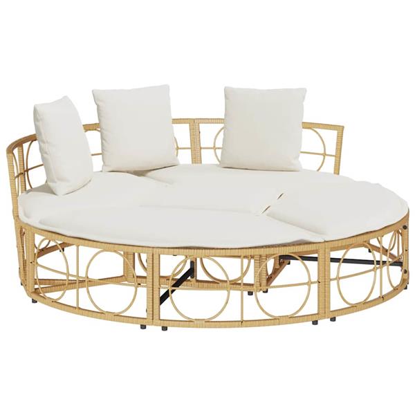 Grote foto vidaxl loungebed voor buiten zonder luifel poly rattan tuin en terras tuinmeubelen