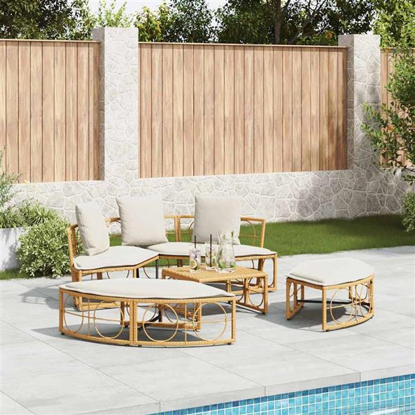 Grote foto vidaxl loungebed voor buiten zonder luifel poly rattan tuin en terras tuinmeubelen