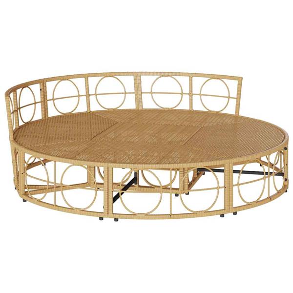 Grote foto vidaxl loungebed voor buiten zonder luifel poly rattan tuin en terras tuinmeubelen