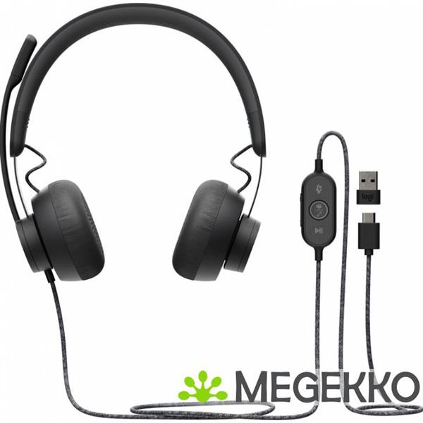 Grote foto logitech zone teams bedraad grafiet audio tv en foto koptelefoons