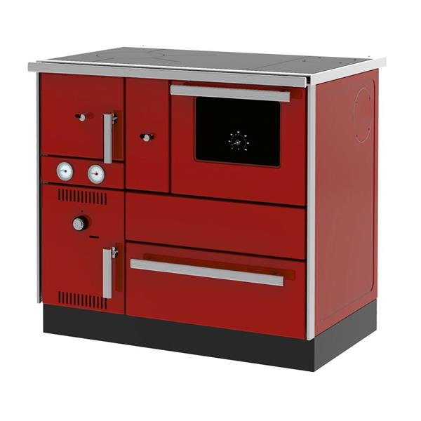 Grote foto alfa term 27 27 kw cv houtkachel fornuis rood aansluiting links huis en inrichting kachels en openhaarden
