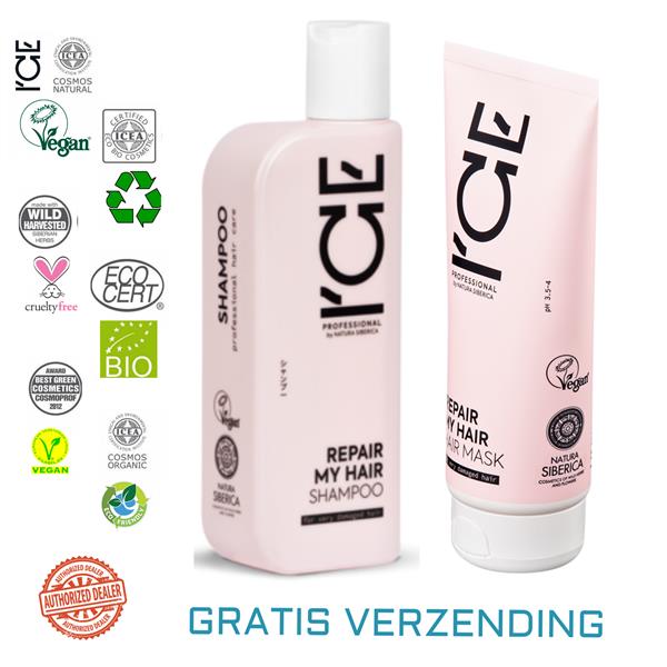 Grote foto ice professional repair my hair shampoo 250ml masker 200ml kleding dames sieraden