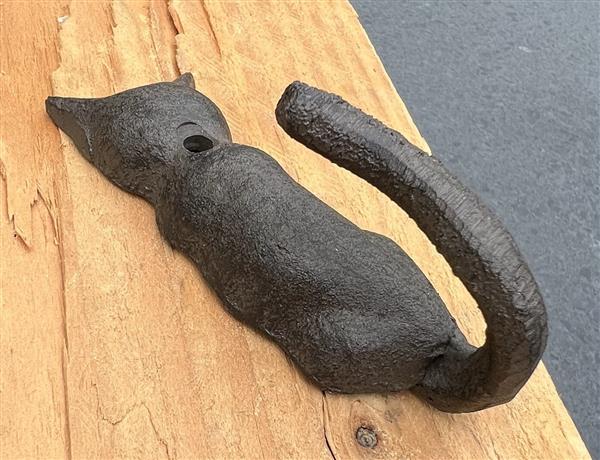 Grote foto kapstokhaak poes met staart als haak gietijzer lh230a huis en inrichting woningdecoratie
