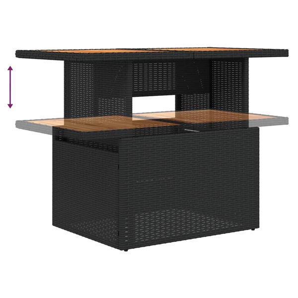 Grote foto vidaxl 7 delige loungeset met kussens poly rattan zwart tuin en terras tuinmeubelen