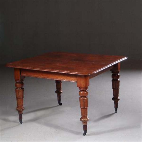 Grote foto lange engelse eetkamertafel met 3 inlegbladen in mooie oude kleur no.222905 antiek en kunst stoelen en banken