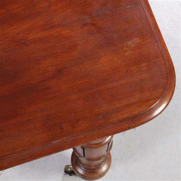 Grote foto lange engelse eetkamertafel met 3 inlegbladen in mooie oude kleur no.222905 antiek en kunst stoelen en banken
