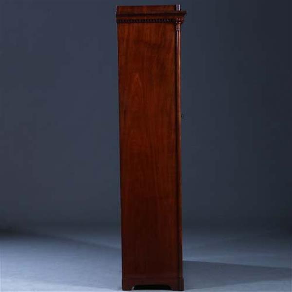 Grote foto strakke biedermeier boekenkast servieskast in bloemmahonie met verstelbare planken no.231635 antiek en kunst stoelen en banken