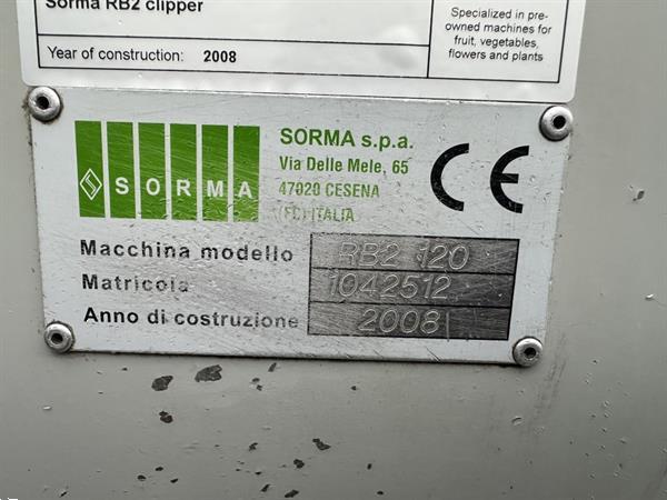 Grote foto sorma rb2 120 net clipper verpakkingsmachine jaar 2008 met wijnglasetikettenprinter agrarisch tuinbouw