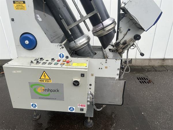 Grote foto sorma rb2 120 net clipper verpakkingsmachine jaar 2008 met wijnglasetikettenprinter agrarisch tuinbouw