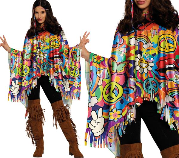 Grote foto hippie 60s poncho franjes verzamelen overige verzamelingen