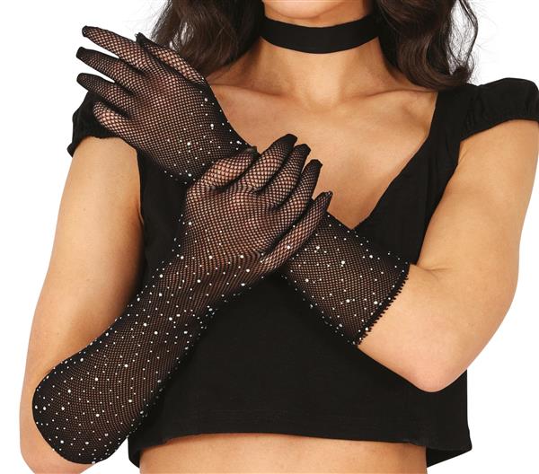 Grote foto zwarte handschoenen glitters 30cm verzamelen overige verzamelingen