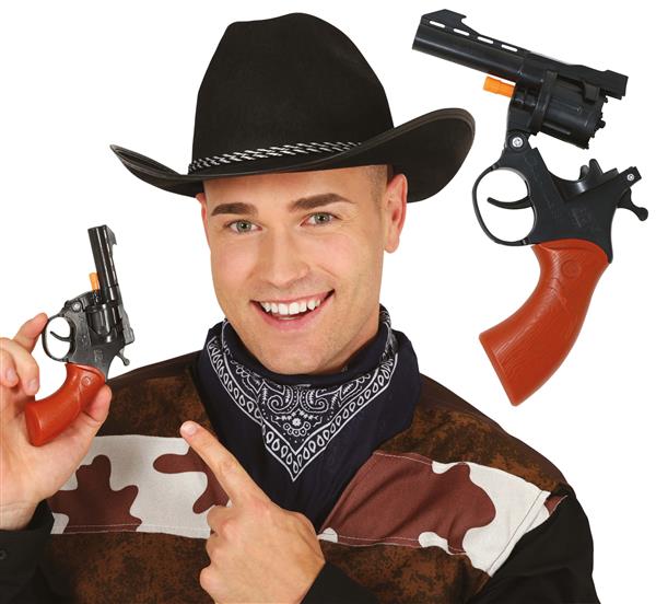 Grote foto bruin zwarte nep pistool 18cm verzamelen overige verzamelingen