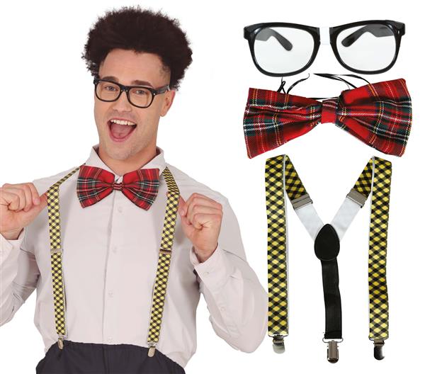 Grote foto gekleurde accessoireset nerd 3 delig verzamelen overige verzamelingen