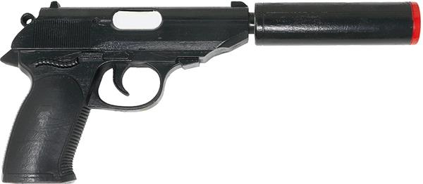 Grote foto zwarte nep pistool 25cm verzamelen overige verzamelingen
