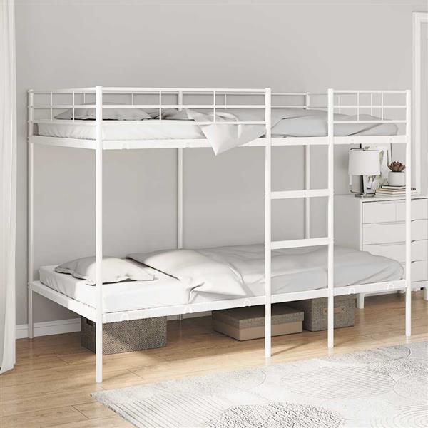 Grote foto vidaxl stapelbed zonder matras 107x203 cm staal wit antiek en kunst stoelen en banken