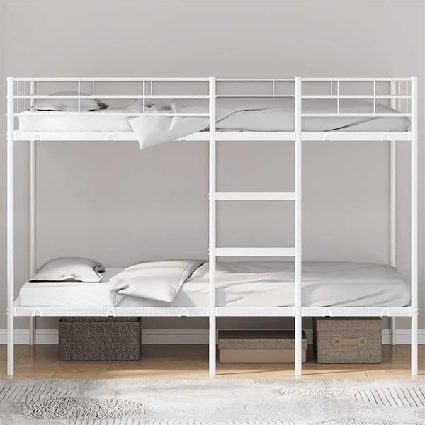 Grote foto vidaxl stapelbed zonder matras 107x203 cm staal wit antiek en kunst stoelen en banken