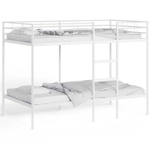 Grote foto vidaxl stapelbed zonder matras 107x203 cm staal wit antiek en kunst stoelen en banken