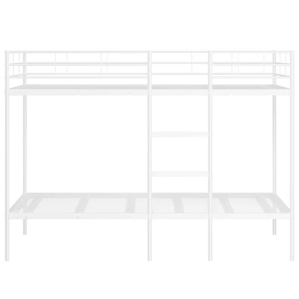 Grote foto vidaxl stapelbed zonder matras 107x203 cm staal wit antiek en kunst stoelen en banken