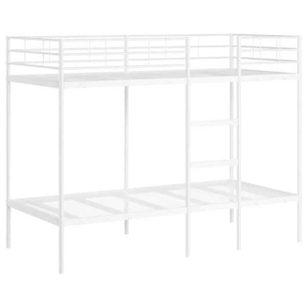 Grote foto vidaxl stapelbed zonder matras 90x200 cm staal wit antiek en kunst stoelen en banken