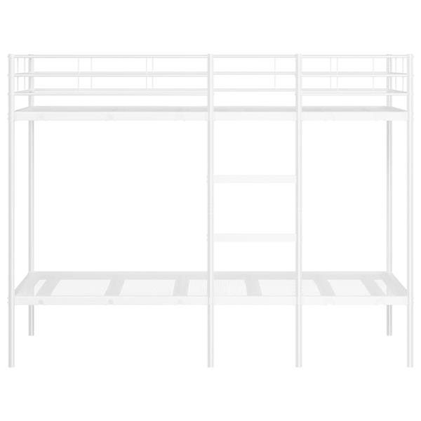 Grote foto vidaxl stapelbed zonder matras 90x200 cm staal wit antiek en kunst stoelen en banken