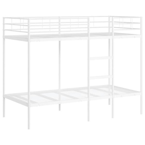 Grote foto vidaxl stapelbed zonder matras 90x190 cm staal wit antiek en kunst stoelen en banken